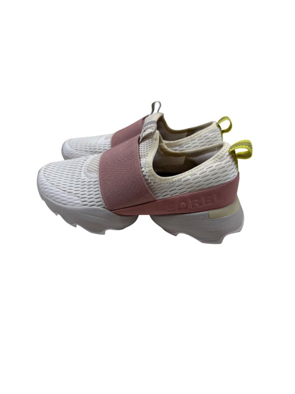 Sorel Kinetic Rush Slip-On Sneakers Mesh Upper White Pink Size 7 Lightweight